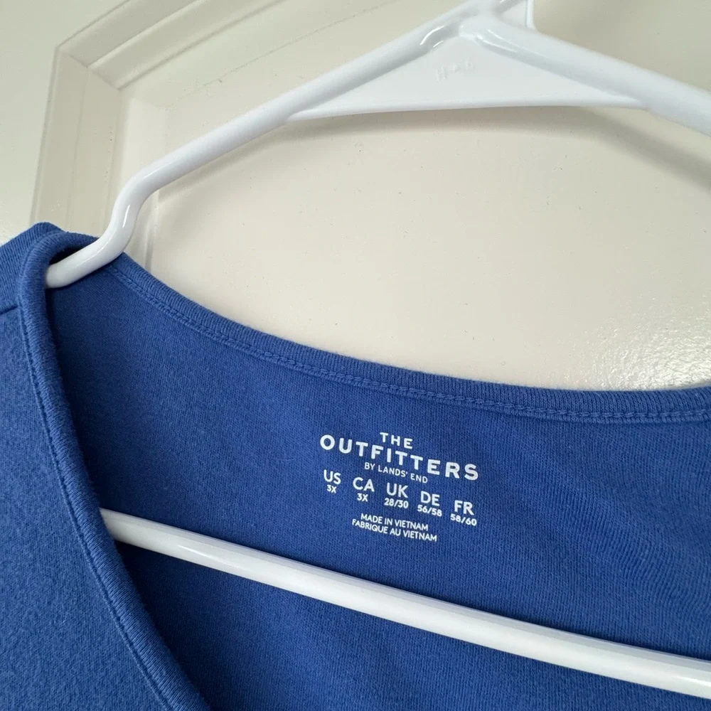 The Outfitters by Lands’ End Royal Blue and White Short Sleeve Tees 3x - Picture 2 of 16